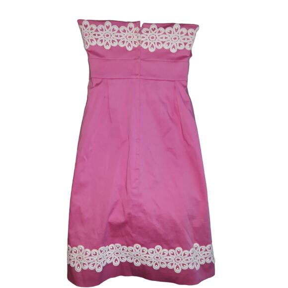 Lilly Pulitzer Sz 2 BETSEY Lace Fit N Flare Strapless Dress - Picture 7 of 10